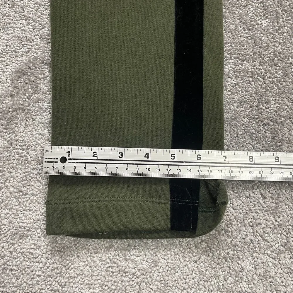 St. John's Bay Sweatpants Womens Small Green with Velvet Stripes Lounge 32x31